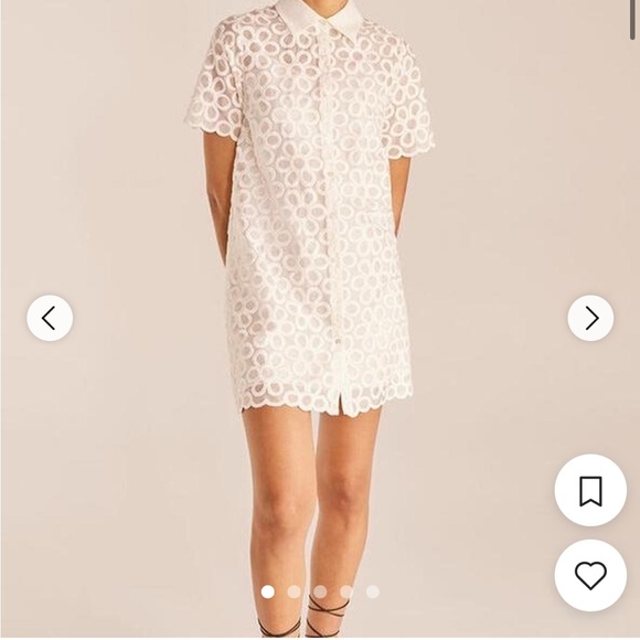 Rebecca Taylor • Mod Fleur Lace Button Down Shirt Dress • M - Picture 1 of 12